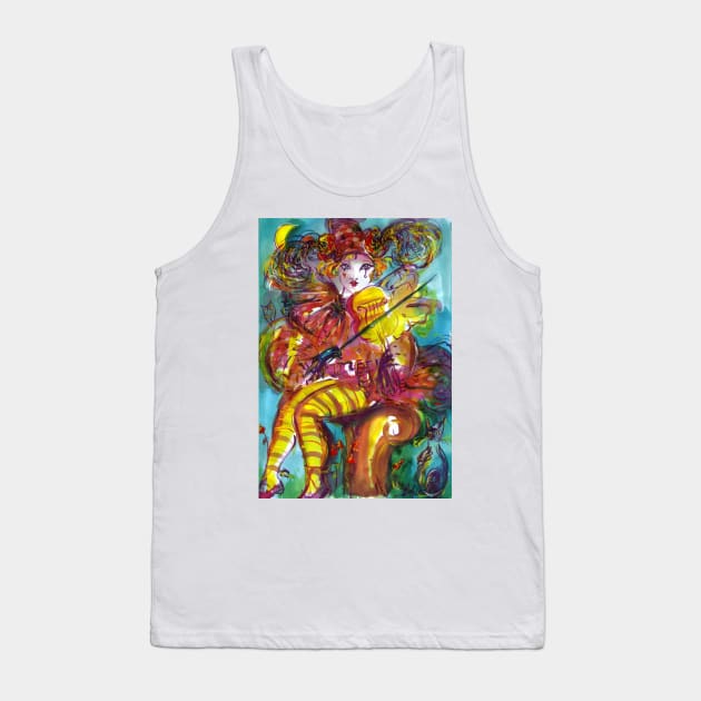 PIERROT PLAYING VIOLIN / Venetian Carnival Night Tank Top by BulganLumini